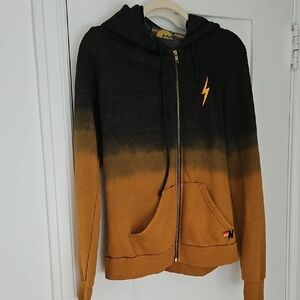 Aviator Nation Black and Gold Gradient Hoodie